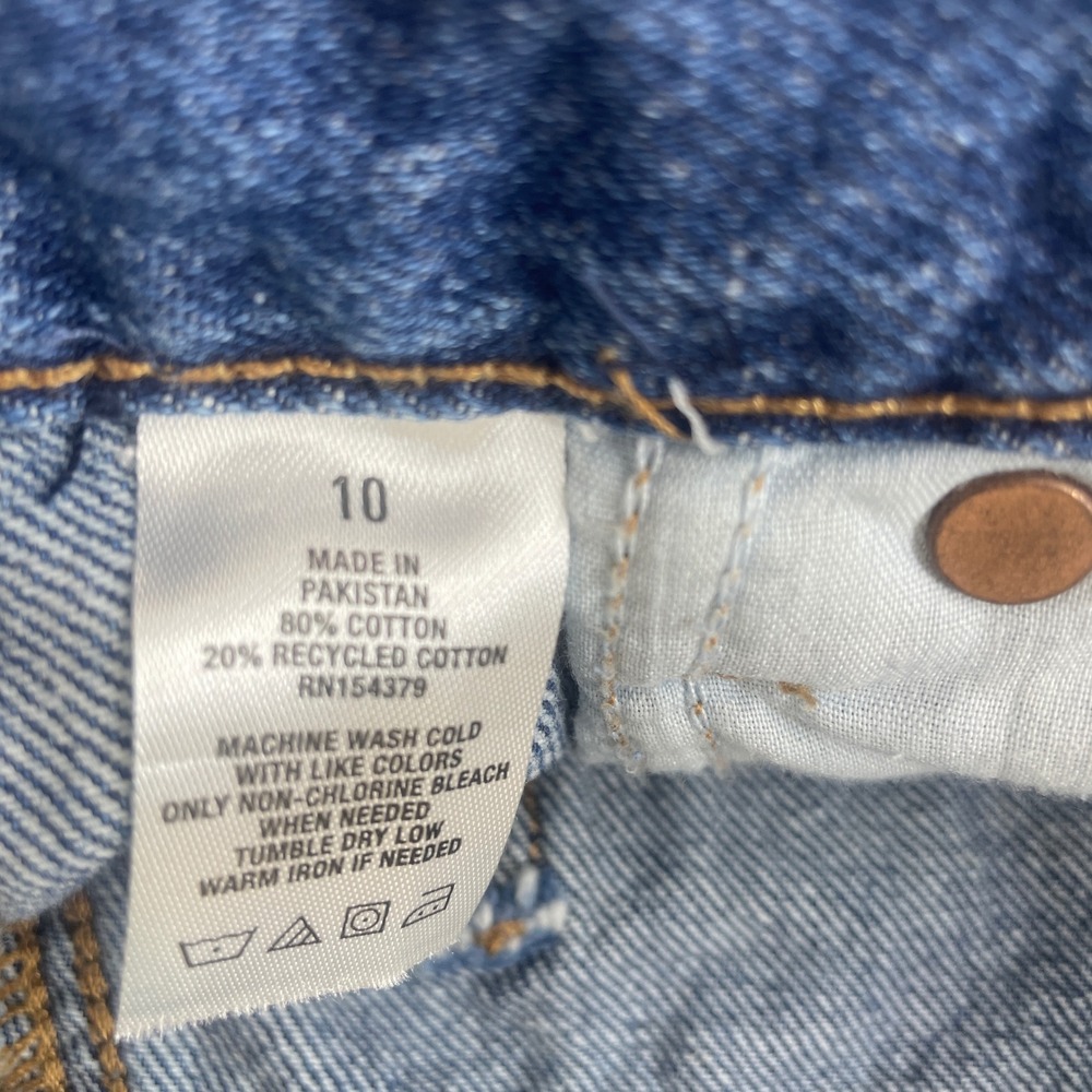 Aeropostale Mom Shorts Womens 10 Blue Distressed High Waisted‎ Denim Frayed Hem - Picture 3 of 7